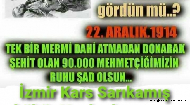 BAŞKAN EROL TOPÇU'NUN ŞARIKAMIŞ ŞEHİTLERİNİ ANMA MESAJI