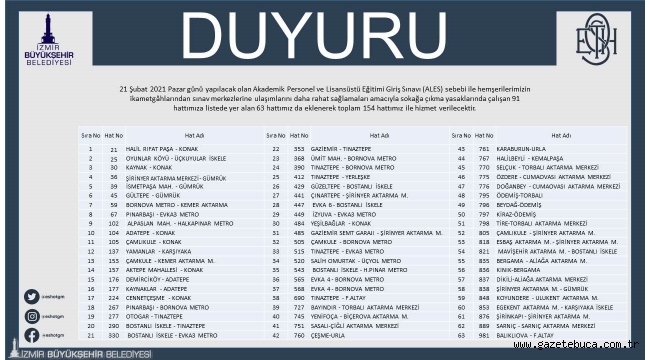 Toplu ulaşıma ALES takviyesi 