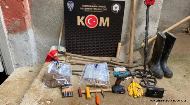 İzmir'de kaçak kazı yapan 3 kişi yakalandı