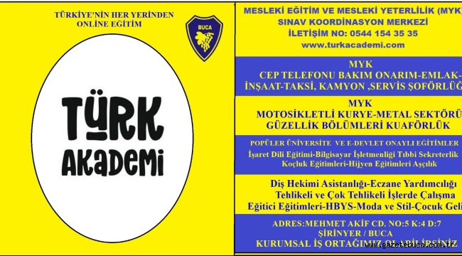 TÜRK AKADEMİ MESLEKİ EĞİTİM VE MESLEKİ YETERLİLİK (MYK)