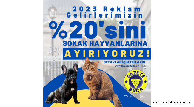 2023 Reklam Gelirlerimizin %20'sini Sokak Hayvanlarına Ayırıyoruz!