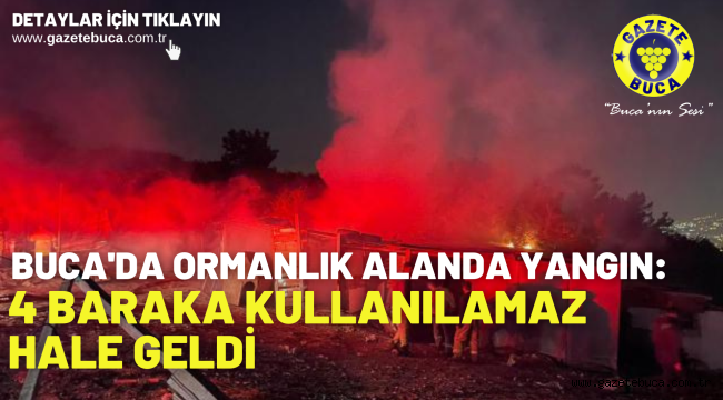 Buca'da ormanlık alanda yangın: 4 baraka kullanılamaz hale geldi