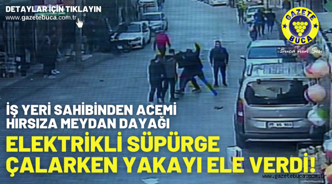 Elektrikli süpürge çalarken yakayı ele verdi! İş yeri sahibinden acemi hırsıza meydan dayağı