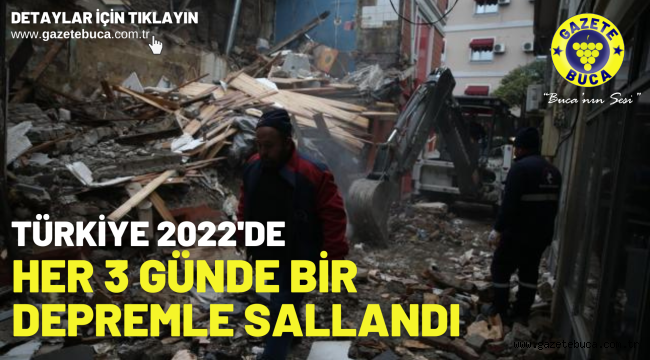 Türkiye 2022'de her 3 günde bir depremle sallandı