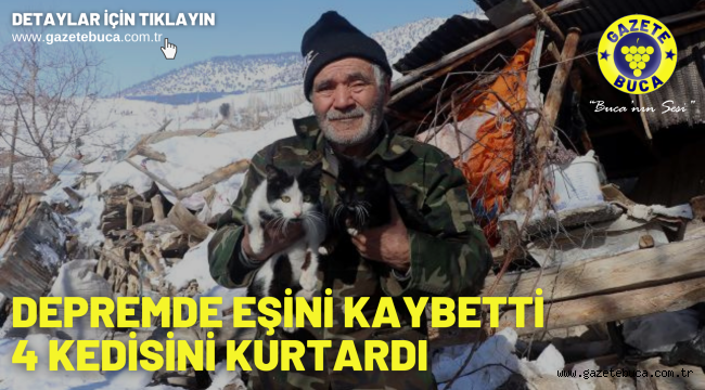 Depremde eşini kaybetti 4 kedisini kurtardı