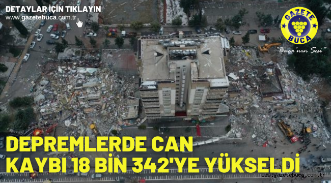 Depremlerde can kaybı 18 bin 342'ye yükseldi