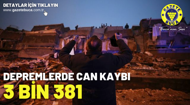 Depremlerde can kaybı 3 bin 381