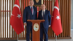 VALİMİZ ÖMER FARUK COŞKUN, KOSOVA CUMHURİYETİ BÖLGESEL KALKINMA BAKANI FİKRİM DAMKA İLE BİR ARAYA GELDİ