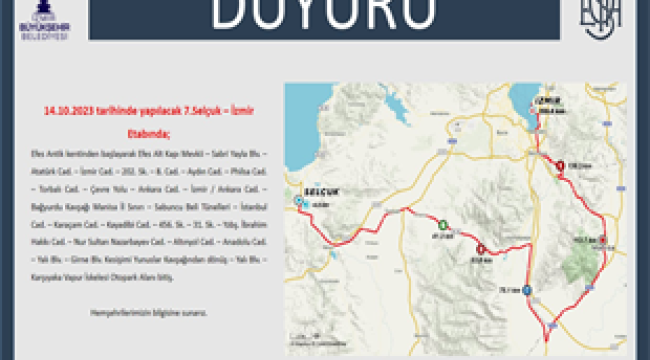 İzmir trafiği için 14 Ekim uyarısı