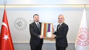 ULAŞTIRMA VE ALTYAPI BAKANI ABDULKADİR URALOĞLU, SUUDİ ARABİSTAN BÜYÜKELÇİSİ FAHAD BİN ASSAAD BİN ABDULKAREEM ABUALNASR'I KABUL ETTİ