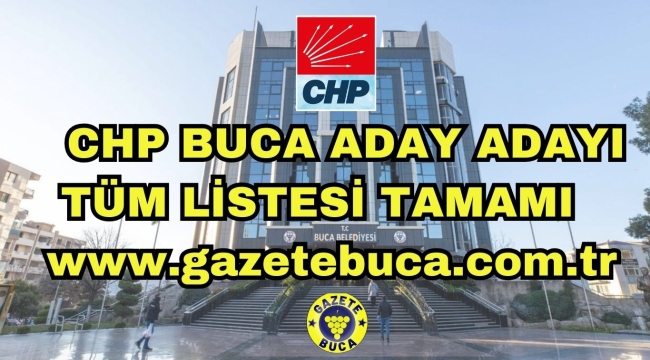 CHP BUCA TÜM ADAY ADAYLARI LİSTESİ Haber: Aziz Tekin
