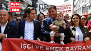 Başkan Tugay emekçilerin 1 Mayıs coşkusuna ortak oldu