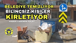 BUCA'DA BELEDİYE TEMİZLİYOR BİLİNÇSİZ VATANDAŞ KİRLETİYOR Haber Yasemin Polat