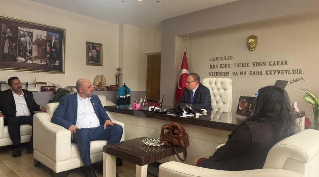 EGE BÖLGESİ İŞ İNSANLARI FEDERASYONUNDAN FOÇA KAYMAKAMLIĞINA ZİYARET