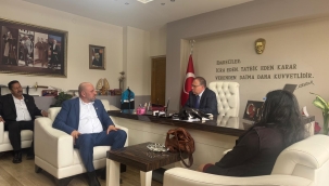 EGE BÖLGESİ İŞ İNSANLARI FEDERASYONUNDAN FOÇA KAYMAKAMLIĞINA ZİYARET