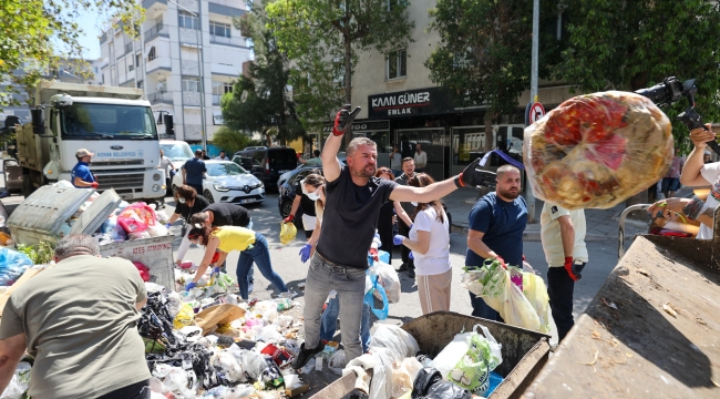 Başkan Görkem Duman vatandaşlarla çöp topladı